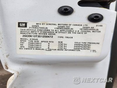 Zdjęcie 12 z 12 samochodu: 2005 CHEVROLET SILVERADO K1500 VIN:2GCEK13T351258472 - miniatura