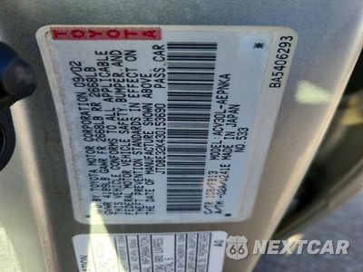 Zdjęcie 12 z 12 samochodu: 2003 TOYOTA CAMRY LE VIN:JTDBE32K430153690 - miniatura