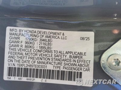 Zdjęcie 12 z 12 samochodu: 2026 HONDA CIVIC SPORT VIN:19XFL2H89TE003031 - miniatura