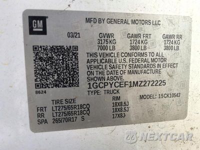 Zdjęcie 12 z 12 samochodu: 2021 CHEVROLET SILVERADO K1500 TRAIL BOSS CUSTOM VIN:1GCPYCEF1MZ272225 - miniatura