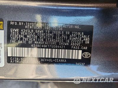 Zdjęcie 12 z 12 samochodu: 2007 TOYOTA CAMRY LE VIN:4T1BE46K17U084421 - miniatura