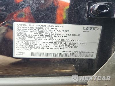 Zdjęcie 12 z 12 samochodu: 2018 AUDI Q7 PRESTIGE VIN:WA1VAAF76JD044876 - miniatura