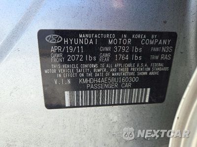 Zdjęcie 13 z 13 samochodu: 2011 HYUNDAI ELANTRA GLS VIN:KMHDH4AE5BU160300 - miniatura
