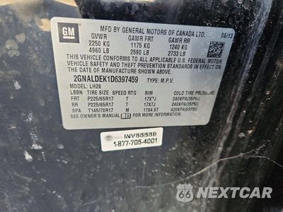 Zdjęcie 12 z 12 samochodu: 2013 CHEVROLET EQUINOX LT VIN:2GNALDEK1D6397459 - miniatura