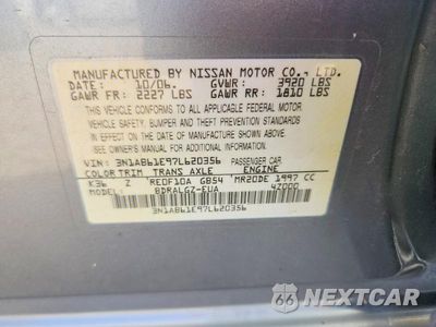 Zdjęcie 12 z 12 samochodu: 2007 NISSAN SENTRA 2.0 VIN:3N1AB61E97L620356 - miniatura
