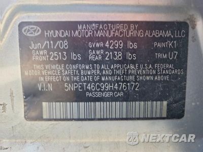 Zdjęcie 12 z 12 samochodu: 2009 HYUNDAI SONATA GLS VIN:5NPET46C99H476172 - miniatura