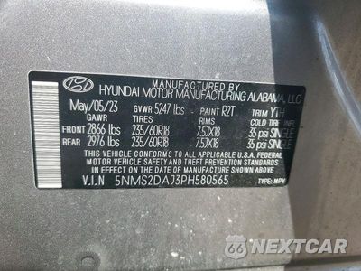 Zdjęcie 12 z 12 samochodu: 2023 HYUNDAI SANTA FE SEL VIN:5NMS2DAJ3PH580565 - miniatura