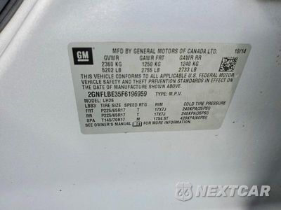 Zdjęcie 13 z 13 samochodu: 2015 CHEVROLET EQUINOX LT VIN:2GNFLBE35F6196959 - miniatura