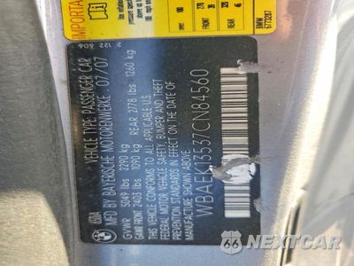 Zdjęcie 12 z 12 samochodu: 2007 BMW 650 I VIN:WBAEK13537CN84560 - miniatura