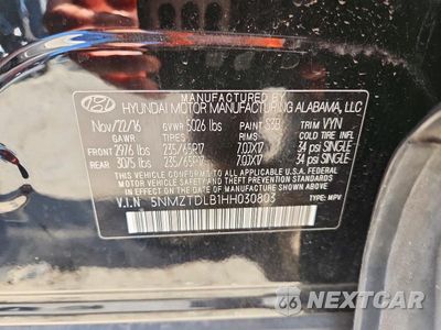 Zdjęcie 13 z 13 samochodu: 2017 HYUNDAI SANTA FE SPORT 2.4L VIN:5NMZTDLB1HH030803 - miniatura