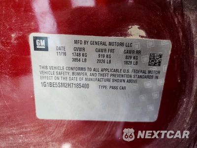 Zdjęcie 12 z 12 samochodu: 2017 CHEVROLET CRUZE LT VIN:1G1BE5SM2H7185400 - miniatura
