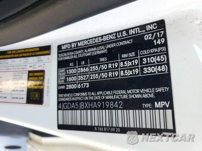 Zdjęcie 13 z 13 samochodu: 2017 MERCEDES-BENZ GLE 350 VIN:4JGDA5JBXHA919842 - miniatura