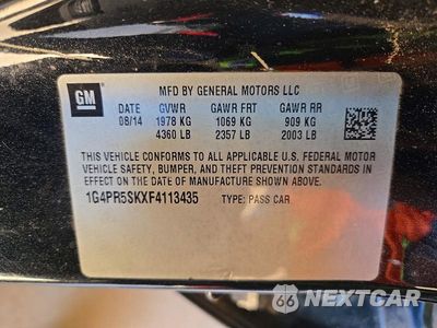 Zdjęcie 12 z 12 samochodu: 2015 BUICK VERANO CONVENIENCE VIN:1G4PR5SKXF4113435 - miniatura