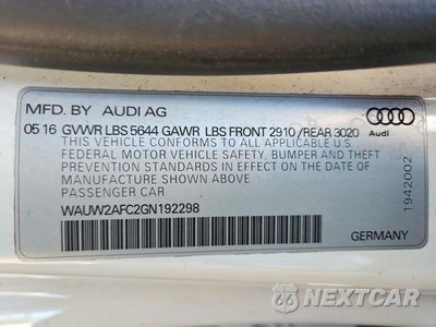 Zdjęcie 13 z 13 samochodu: 2016 AUDI S7 PRESTIGE VIN:WAUW2AFC2GN192298 - miniatura