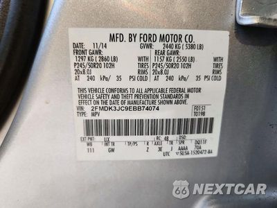 Zdjęcie 13 z 13 samochodu: 2014 FORD EDGE SEL VIN:2FMDK3JC9EBB74074 - miniatura