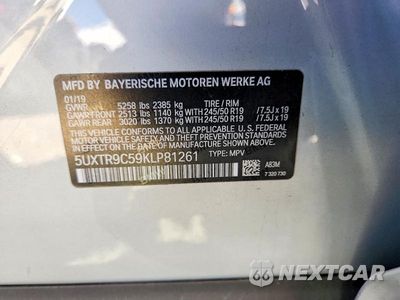 Zdjęcie 13 z 13 samochodu: 2019 BMW X3 XDRIVE30I VIN:5UXTR9C59KLP81261 - miniatura