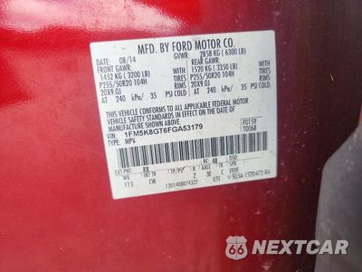 Zdjęcie 13 z 13 samochodu: 2015 FORD EXPLORER SPORT VIN:1FM5K8GT6FGA53179 - miniatura