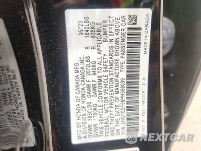 Zdjęcie 12 z 12 samochodu: 2023 HONDA CIVIC SPORT VIN:2HGFE2F58PH556039 - miniatura