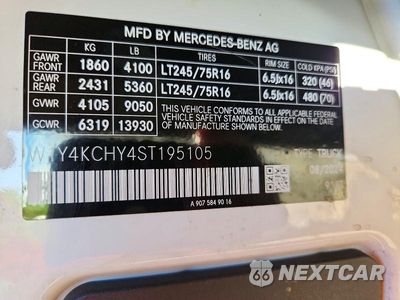 Zdjęcie 13 z 13 samochodu: 2025 MERCEDES-BENZ SPRINTER 2500 DELIVERY VAN VIN:W1Y4KCHY4ST195105 - miniatura