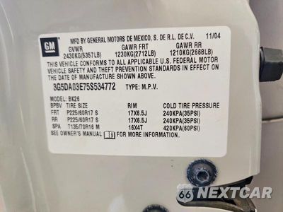Zdjęcie 14 z 14 samochodu: 2005 BUICK RENDEZVOUS CX VIN:3G5DA03E75S534772 - miniatura