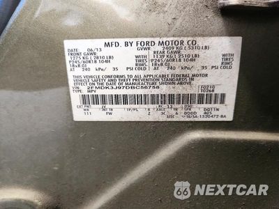 Zdjęcie 13 z 13 samochodu: 2013 FORD EDGE SEL VIN:2FMDK3J97DBC56758 - miniatura