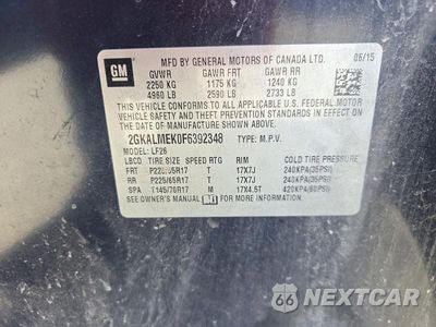 Zdjęcie 13 z 13 samochodu: 2015 GMC TERRAIN SLE VIN:2GKALMEK0F6392348 - miniatura