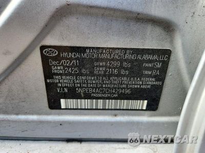 Zdjęcie 12 z 12 samochodu: 2012 HYUNDAI SONATA GLS VIN:5NPEB4AC7CH429496 - miniatura