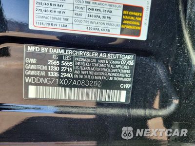Zdjęcie 12 z 12 samochodu: 2007 MERCEDES-BENZ S 550 VIN:WDDNG71X07A083252 - miniatura