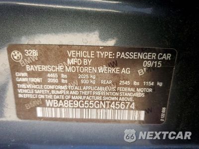 Zdjęcie 12 z 12 samochodu: 2016 BMW 328 I SULEV VIN:WBA8E9G55GNT45674 - miniatura
