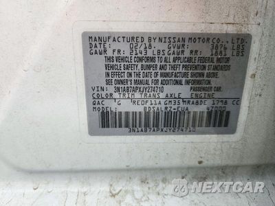 Zdjęcie 12 z 12 samochodu: 2018 NISSAN SENTRA SR VIN:3N1AB7APXJY274710 - miniatura