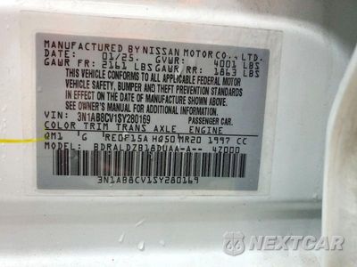 Zdjęcie 12 z 12 samochodu: 2025 NISSAN SENTRA SV VIN:3N1AB8CV1SY280169 - miniatura