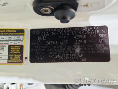 Zdjęcie 12 z 12 samochodu: 2013 KIA OPTIMA LX VIN:KNAGM4A72D5351746 - miniatura