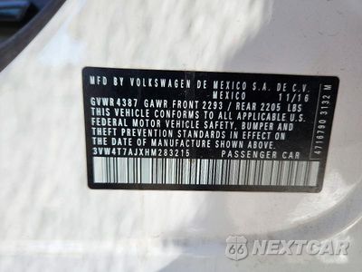 Zdjęcie 12 z 12 samochodu: 2017 VOLKSWAGEN JETTA GLI VIN:3VW4T7AJXHM283215 - miniatura