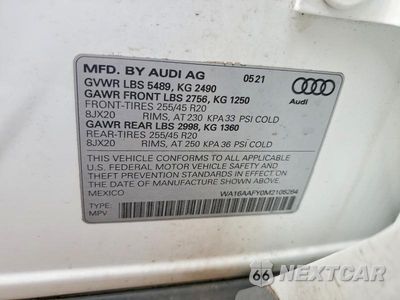 Zdjęcie 13 z 13 samochodu: 2021 AUDI Q5 SPORTBACK PRESTIGE VIN:WA16AAFY0M2105264 - miniatura