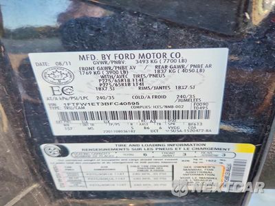 Zdjęcie 12 z 12 samochodu: 2011 FORD F150 SUPERCREW VIN:1FTFW1ET3BFC40595 - miniatura