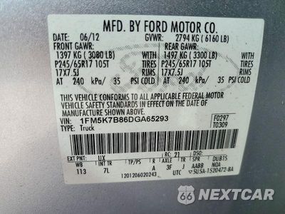 Zdjęcie 13 z 13 samochodu: 2013 FORD EXPLORER VIN:1FM5K7B86DGA65293 - miniatura