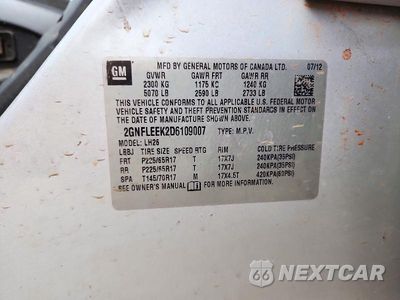 Zdjęcie 12 z 12 samochodu: 2013 CHEVROLET EQUINOX LT VIN:2GNFLEEK2D6109007 - miniatura