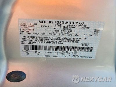 Zdjęcie 13 z 13 samochodu: 2009 FORD ESCAPE XLT VIN:1FMCU03739KB63930 - miniatura