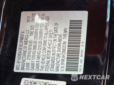 Zdjęcie 13 z 13 samochodu: 2022 HONDA ODYSSEY EXL VIN:5FNRL6H72NB025784 - miniatura