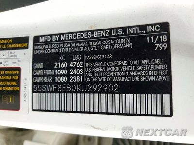 Zdjęcie 13 z 13 samochodu: 2019 MERCEDES-BENZ C 300 4MATIC VIN:55SWF8EB0KU292902 - miniatura