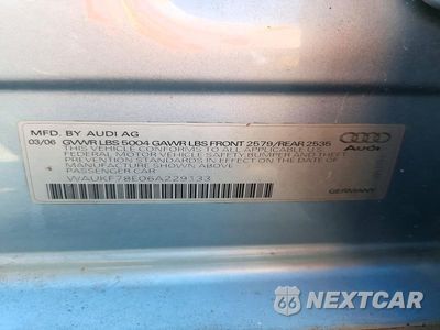 Zdjęcie 12 z 12 samochodu: 2006 AUDI A4 2.0T AVANT QUATTRO VIN:WAUKF78E06A229133 - miniatura
