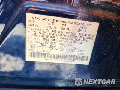 Zdjęcie 13 z 13 samochodu: 2007 NISSAN ALTIMA 2.5 VIN:1N4AL21E17C170173 - miniatura