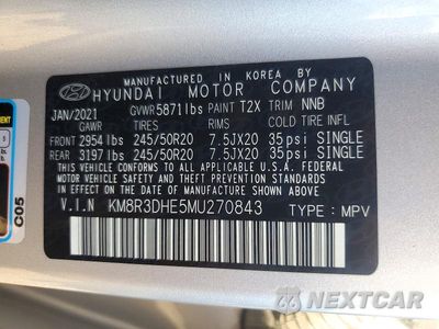 Zdjęcie 13 z 13 samochodu: 2021 HYUNDAI PALISADE SEL VIN:KM8R3DHE5MU270843 - miniatura