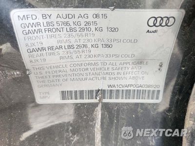 Zdjęcie 12 z 12 samochodu: 2016 AUDI Q5 TDI PREMIUM PLUS VIN:WA1CVAFP0GA038920 - miniatura