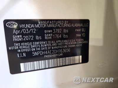Zdjęcie 12 z 12 samochodu: 2013 HYUNDAI ELANTRA GLS VIN:5NPDH4AE2DH163656 - miniatura