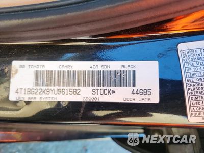 Zdjęcie 12 z 12 samochodu: 2000 TOYOTA CAMRY CE VIN:4T1BG22K9YU961582 - miniatura