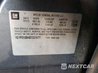 Zdjęcie 12 z 12 samochodu: 2013 CHEVROLET CRUZE LT VIN:1G1PE5SB4D7220971 - miniatura