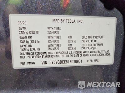 Zdjęcie 13 z 13 samochodu: 2020 TESLA MODEL Y VIN:5YJYGDEE5LF010961 - miniatura