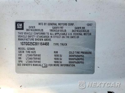Zdjęcie 13 z 13 samochodu: 2008 GMC SAVANA 2500 DELIVERY VAN VIN:1GTGG25C381164468 - miniatura