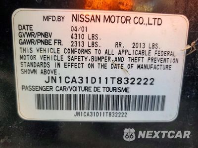 Zdjęcie 12 z 12 samochodu: 2001 NISSAN MAXIMA GXE VIN:JN1CA31D11T832222 - miniatura